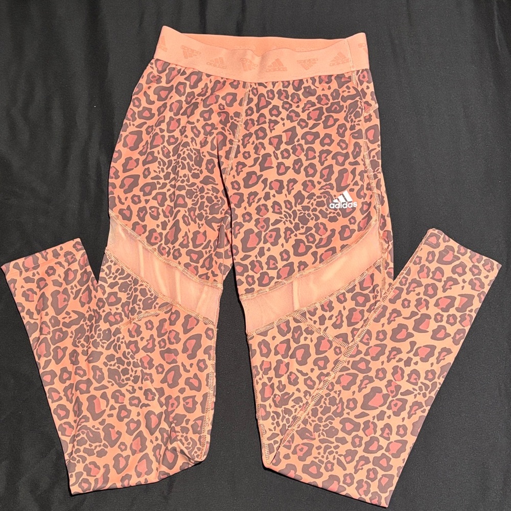 adidas High-rise Long Tights Leopard Print